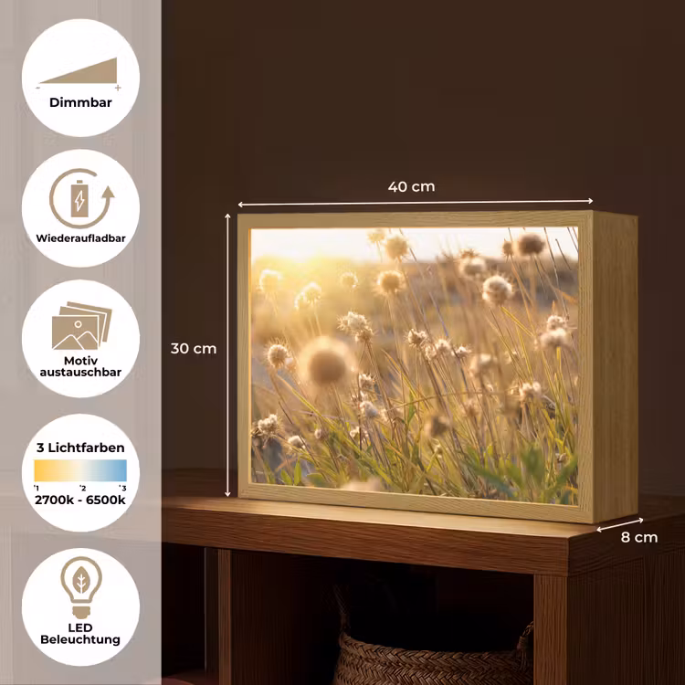 Planten - Natuur - Bloemen - Zon - Horizon Light Box met batterij (Wandlamp) middel -USP_websiteoverzichtDE