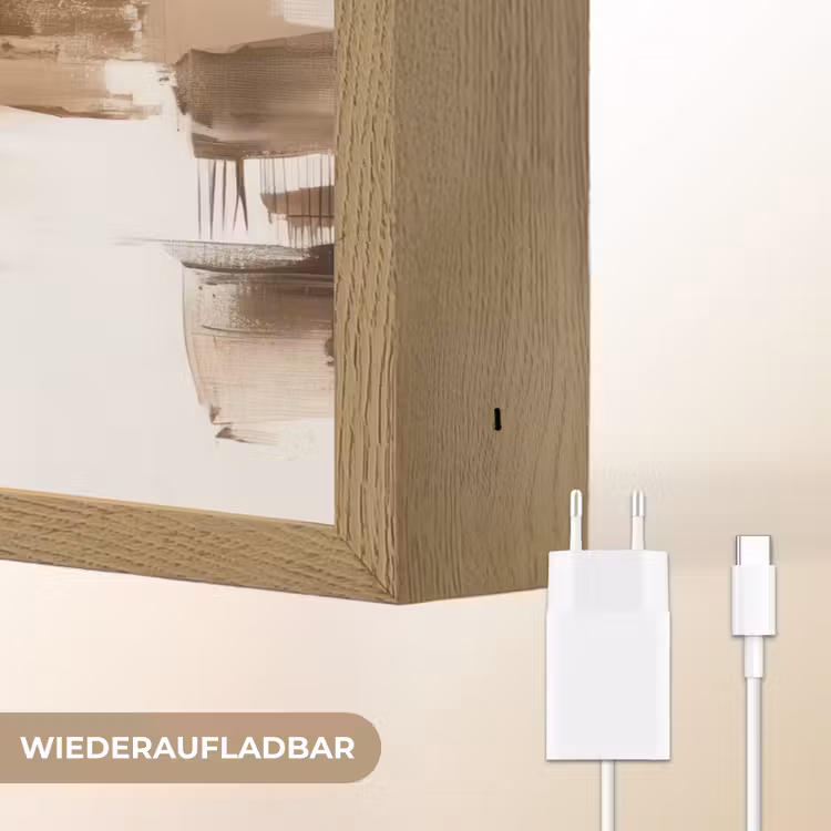 Penseelstreken - Abstract landschap - Rust Light Box met batterij (Wandlamp) middel -USP_websiteoplaadbaarDE