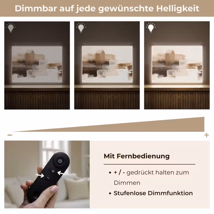 Penseelstreken - Abstract landschap - Rust Light Box met batterij (Wandlamp) middel -USP_dimbaarDE