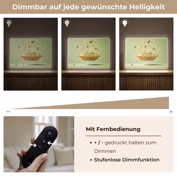 Pistache - Taart - Noten - Eten Light Box met batterij (Wandlamp) middel -USP_dimbaarDE