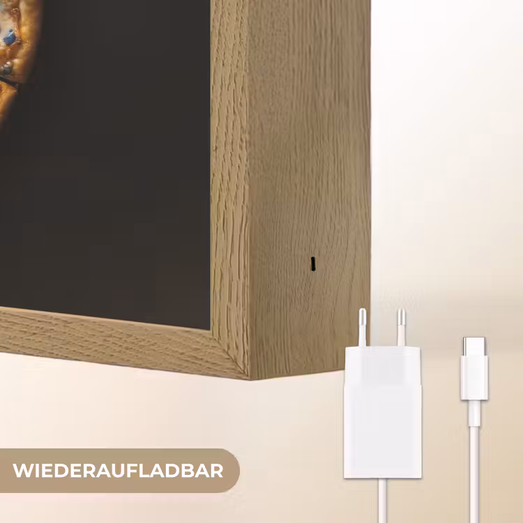 Pizza - Eten - Delftsblauw Light Box met batterij (Wandlamp) middel -USP_websiteoplaadbaarDE