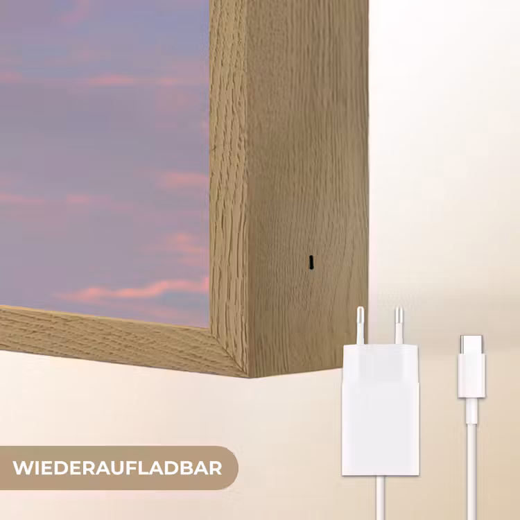 Planeet - Lucht - Wolken - Pasteltinten Light Box met batterij (Wandlamp) middel -USP_websiteoplaadbaarDE