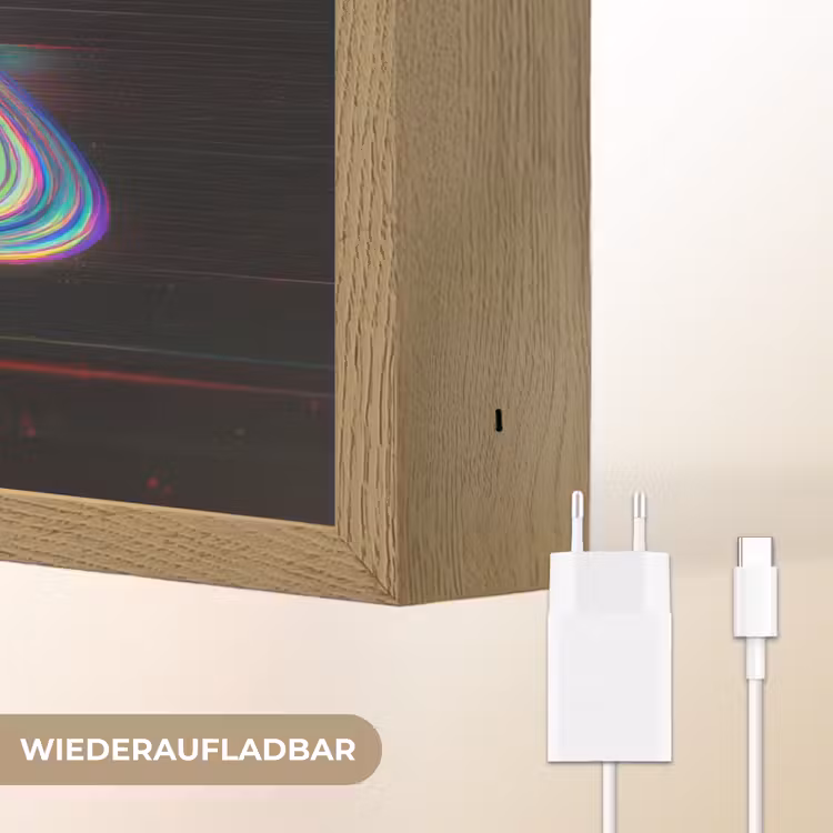 Planeet - Cirkel - Kleurrijk Light Box met batterij (Wandlamp) middel -USP_websiteoplaadbaarDE
