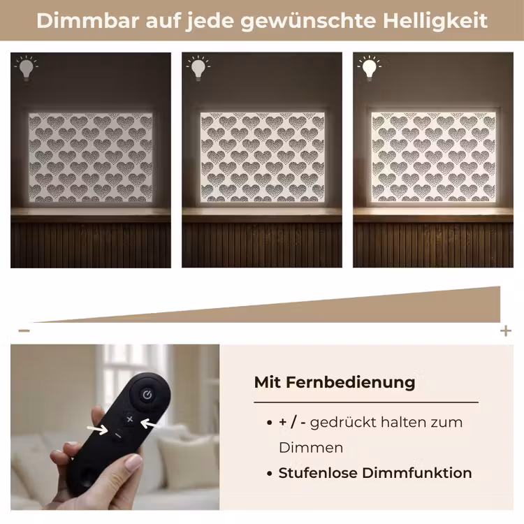 Polka - Stippen - Wit - Zwart Light Box met batterij (Wandlamp) middel 907 -USP_dimbaarDE
