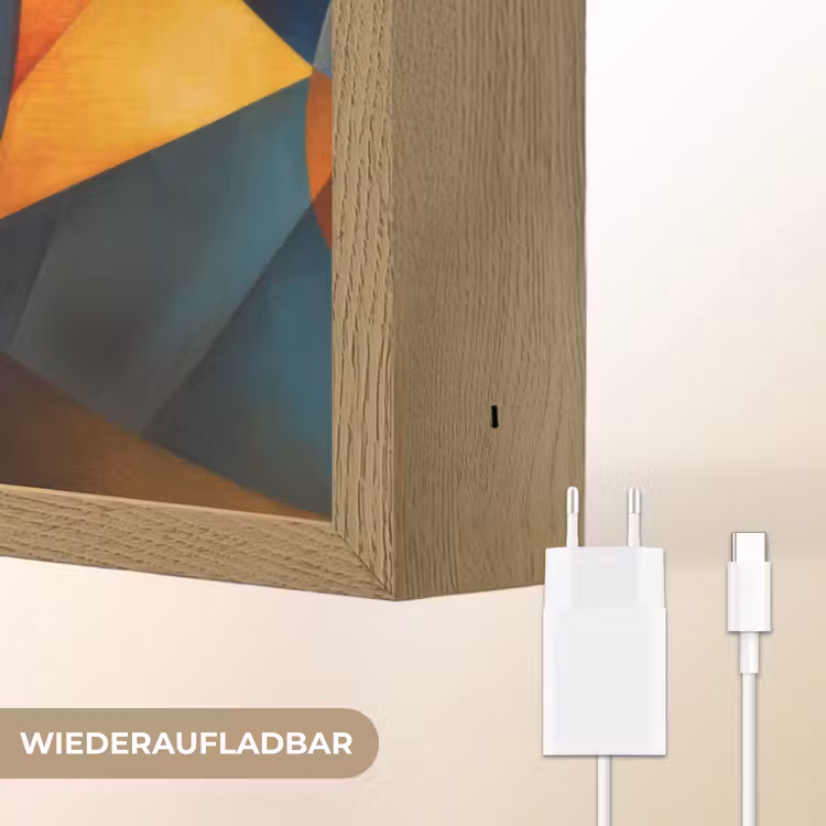 Portret - Abstract - Vormen Light Box met batterij (Wandlamp) middel -USP_websiteoplaadbaarDE