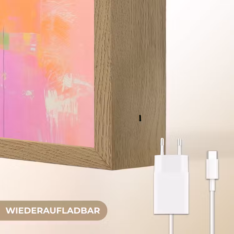 Portret - Bloemenkroon - Vrouw Light Box met batterij (Wandlamp) middel -USP_websiteoplaadbaarDE