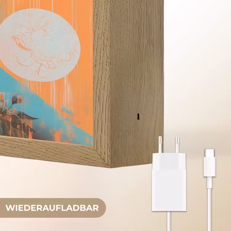 Portret - Vrouw - Abstract - Bloemen Light Box met batterij (Wandlamp) middel -USP_websiteoplaadbaarDE