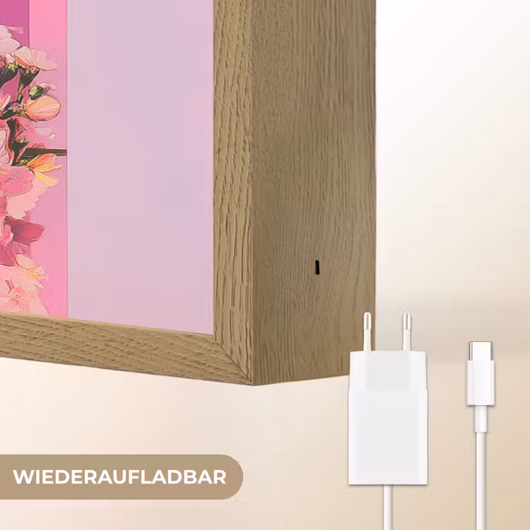 Portret - Vrouw - Abstract - Bloemen Light Box met batterij (Wandlamp) middel -USP_websiteoplaadbaarDE
