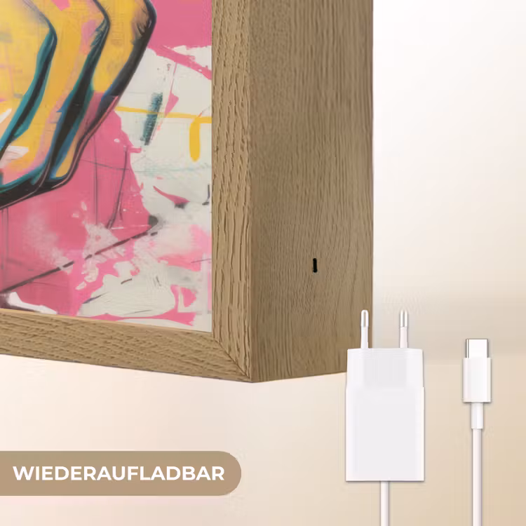 Portret - Vrouw - Abstract - Zonnebril Light Box met batterij (Wandlamp) middel -USP_websiteoplaadbaarDE