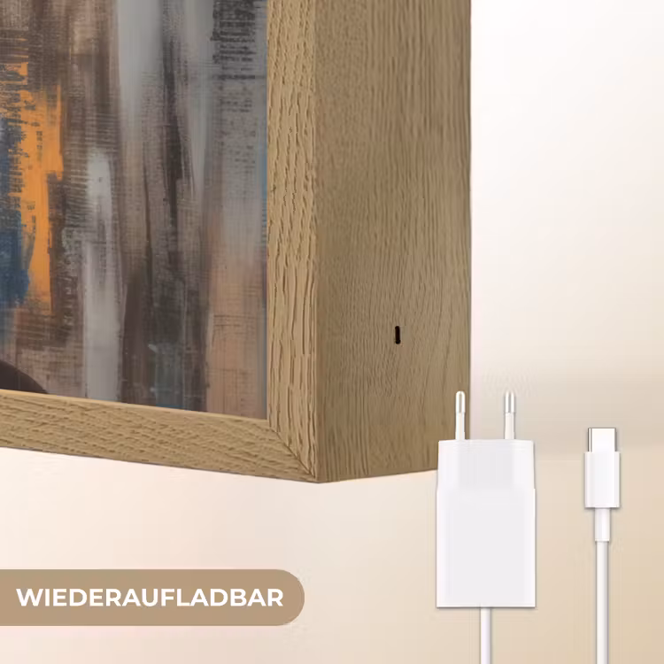 Portret - Vrouw - Bloemen Light Box met batterij (Wandlamp) middel -USP_websiteoplaadbaarDE