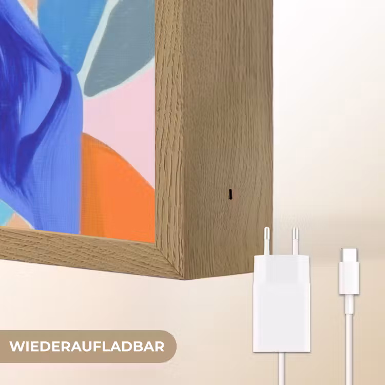 Portret - Vrouw - Modern Light Box met batterij (Wandlamp) middel -USP_websiteoplaadbaarDE