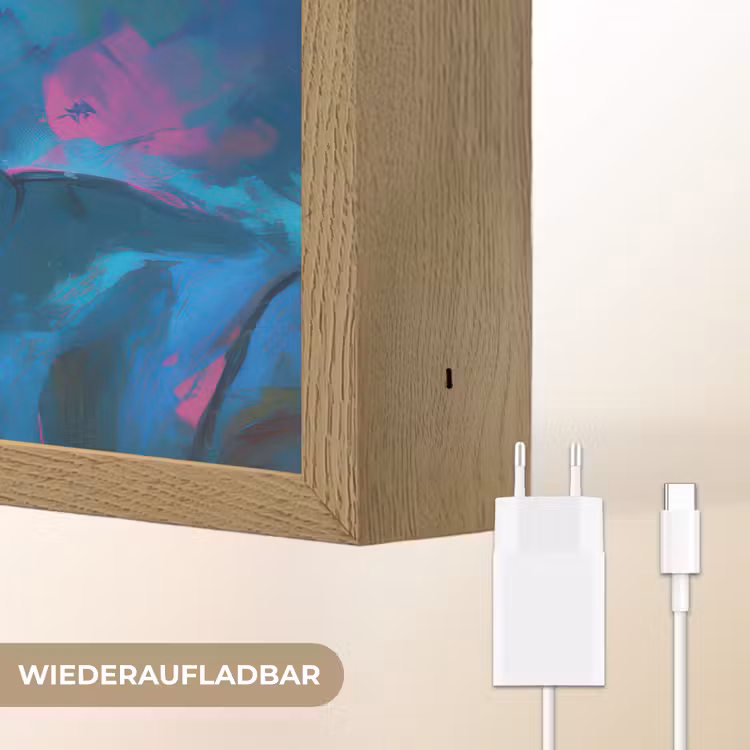 Portret - Sigaret - Kleurrijk - Bril Light Box met batterij (Wandlamp) middel -USP_websiteoplaadbaarDE