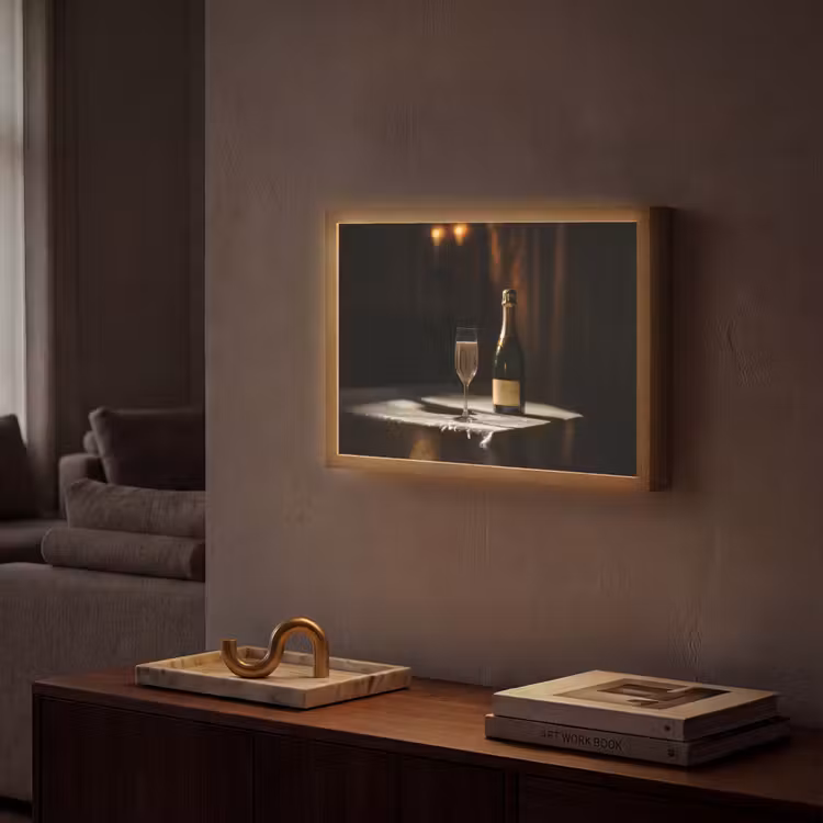 Prosecco - Bubbels - Sfeervol - Drank Light Box met batterij (Wandlamp) middel -sfeer1