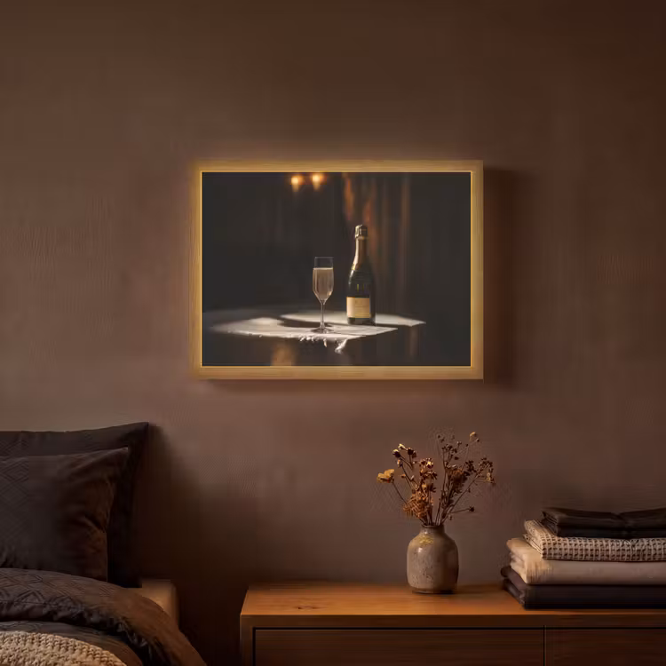 Prosecco - Bubbels - Sfeervol - Drank Light Box met batterij (Wandlamp) middel -sfeer4