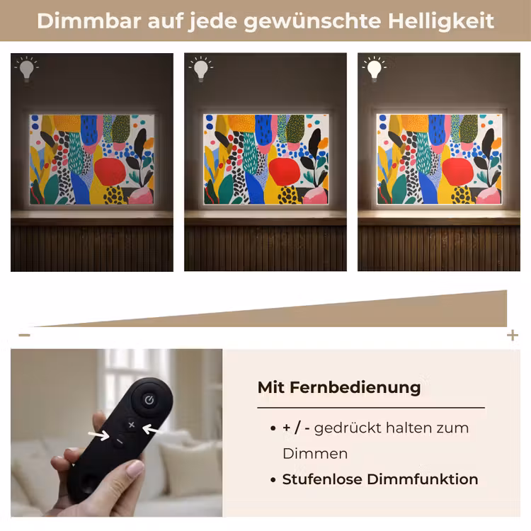 Stippen - Vormen - Modern - Kleuren Light Box met batterij (Wandlamp) middel -USP_dimbaarDE