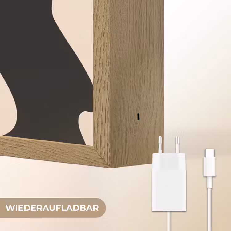 Vlekkenpatroon - Koe - Beige Light Box met batterij (Wandlamp) middel -USP_websiteoplaadbaarDE