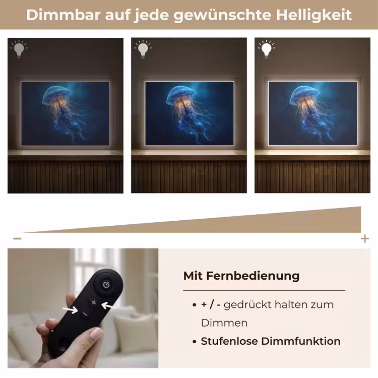 Kwal - Lichtgevend - Tentakels - Blauw Light Box met batterij (Wandlamp) middel -USP_dimbaarDE