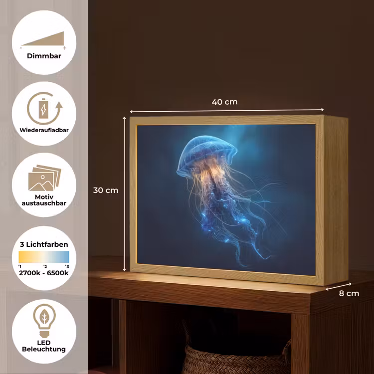 Kwal - Lichtgevend - Tentakels - Blauw Light Box met batterij (Wandlamp) middel -USP_websiteoverzichtDE