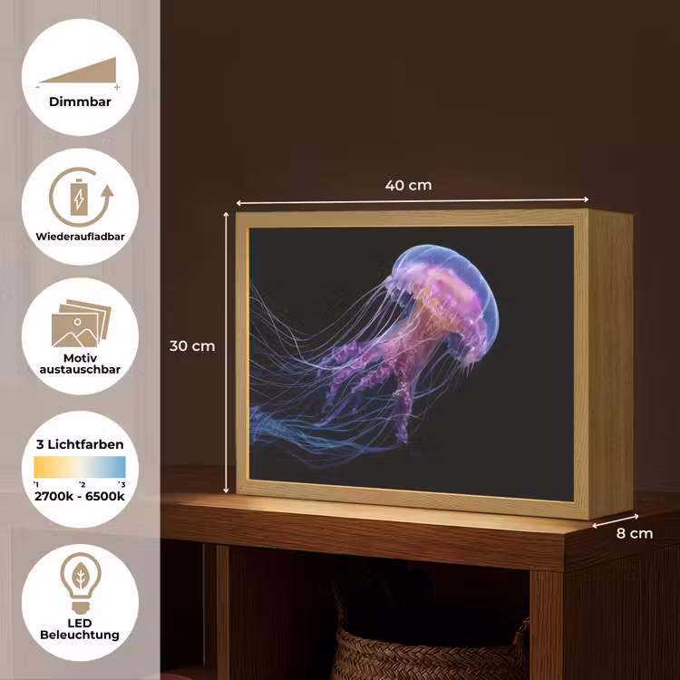 Kwal - Doorzichtig - Roze - Tentakels Light Box met batterij (Wandlamp) middel -USP_websiteoverzichtDE
