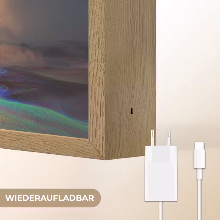 Regenboog - Verticaal - Sterrenhemel - Wolken Light Box met batterij (Wandlamp) middel -USP_websiteoplaadbaarDE