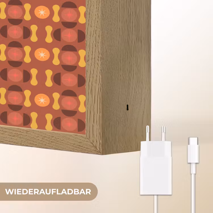 Retro - Disco - Hippie Light Box met batterij (Wandlamp) middel 907 -USP_websiteoplaadbaarDE