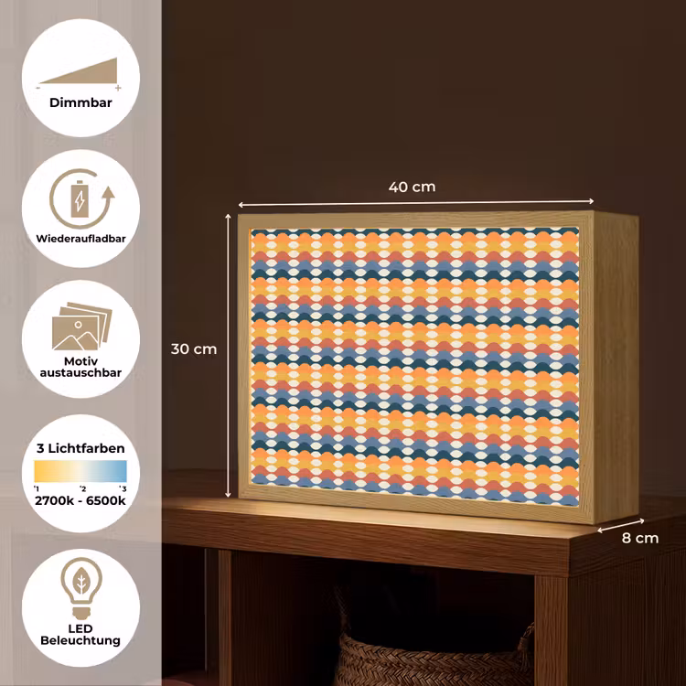 Retro - Disco - Golven Light Box met batterij (Wandlamp) middel 907 -USP_websiteoverzichtDE