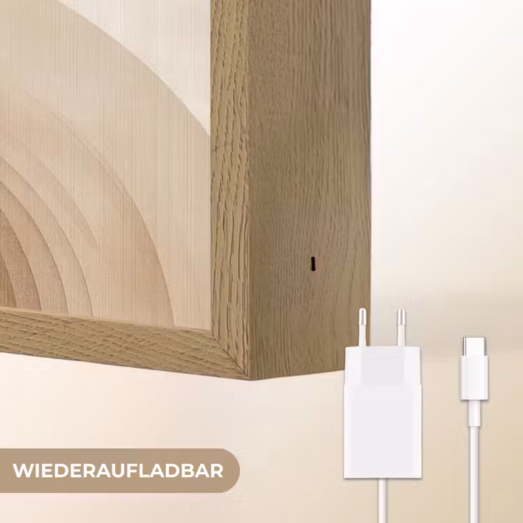 Retro - Geometrische lagen - Aardetinten Light Box met batterij (Wandlamp) middel -USP_websiteoplaadbaarDE