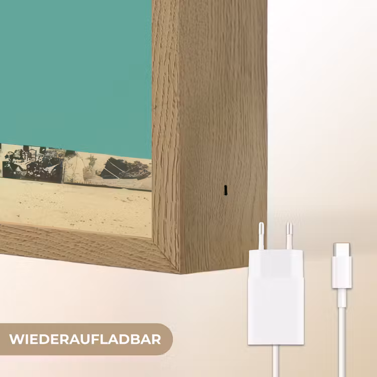 Retro - Jongen - Hond - Rood - Groen Light Box met batterij (Wandlamp) middel -USP_websiteoplaadbaarDE