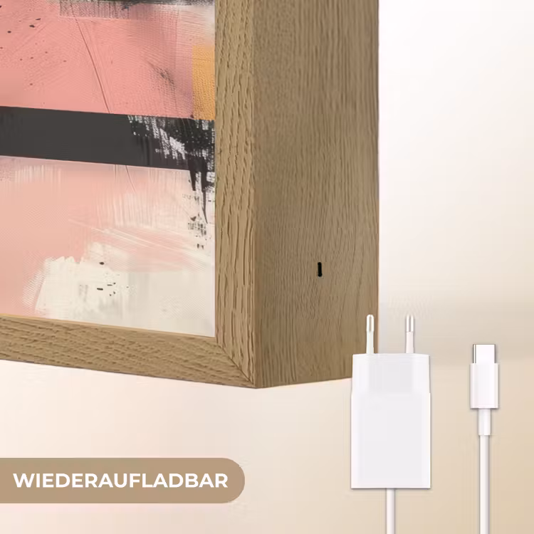 Roze - Abstract - Aesthetic - Modern - Vormen Light Box met batterij (Wandlamp) middel -USP_websiteoplaadbaarDE