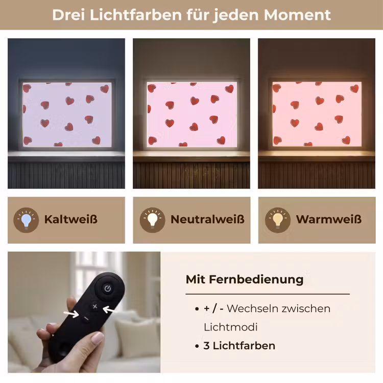 Roze - Hart - Lolly - Snoep Light Box met batterij (Wandlamp) middel -USP_lichtkleurDE