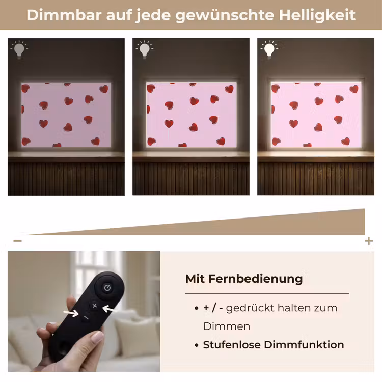 Roze - Hart - Lolly - Snoep Light Box met batterij (Wandlamp) middel -USP_dimbaarDE