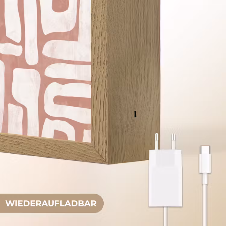 Roze - Wit - Organisch Light Box met batterij (Wandlamp) middel 907 -USP_websiteoplaadbaarDE