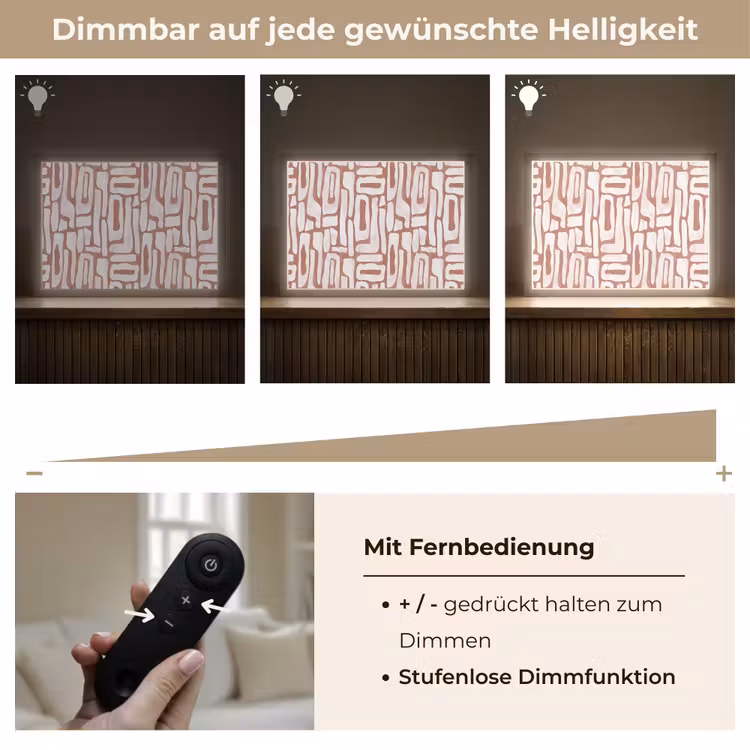 Roze - Wit - Organisch Light Box met batterij (Wandlamp) middel 907 -USP_dimbaarDE