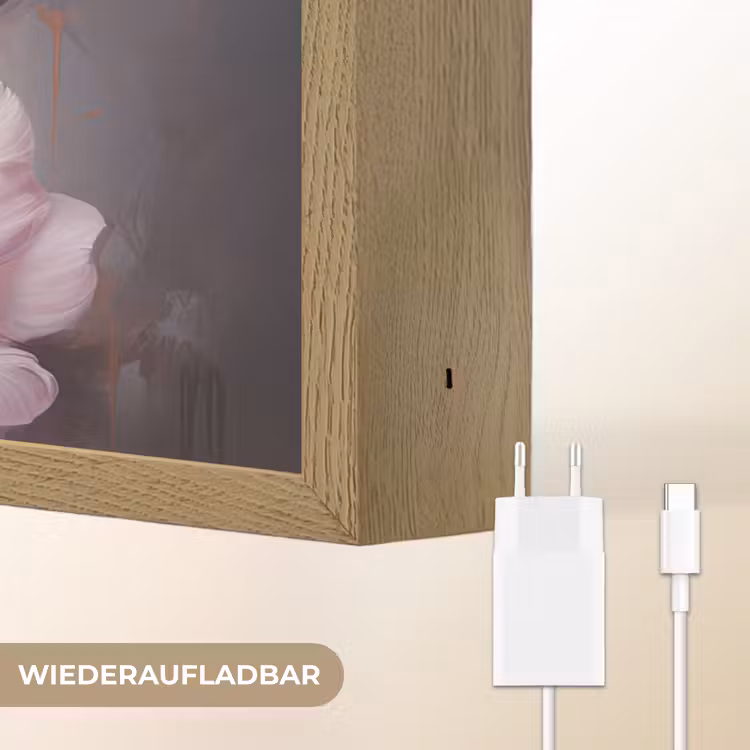 Rozen - Bloemen - Roze - Kunst - Watercolor Light Box met batterij (Wandlamp) middel -USP_websiteoplaadbaarDE