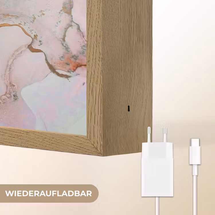 Rood - Marmer - Goud Light Box met batterij (Wandlamp) middel -USP_websiteoplaadbaarDE