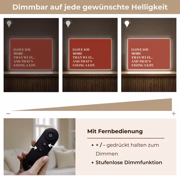 Rood - Quote - Liefde Light Box met batterij (Wandlamp) middel -USP_dimbaarDE