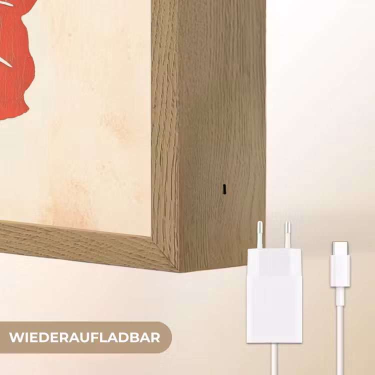 Rode hibiscusbloem - Textuur achtergrond - Beige Light Box met batterij (Wandlamp) middel -USP_websiteoplaadbaarDE