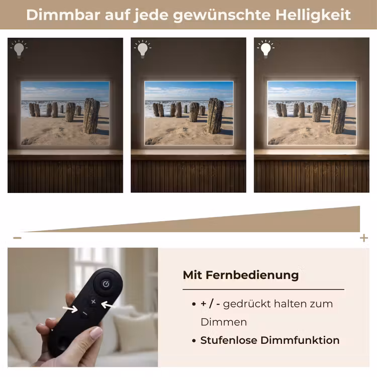 Zand - Strand - Paal - Water - Zomer Light Box met batterij (Wandlamp) middel -USP_dimbaarDE