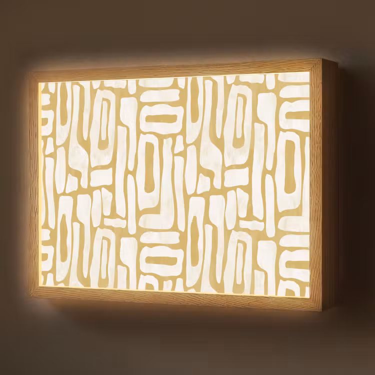 Zandkleur - Wit - Patroon Light Box met batterij (Wandlamp) middel 907 -z3d_website