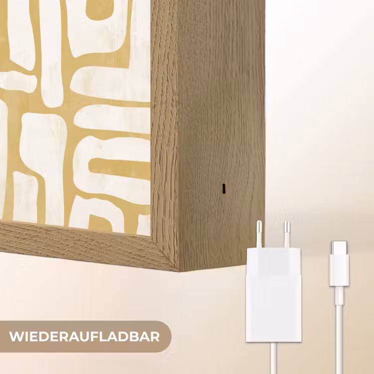 Zandkleur - Wit - Patroon Light Box met batterij (Wandlamp) middel 907 -USP_websiteoplaadbaarDE