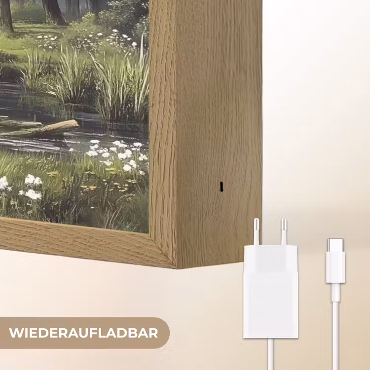 Zandpad - Groen landschap - Water Light Box met batterij (Wandlamp) middel -USP_websiteoplaadbaarDE