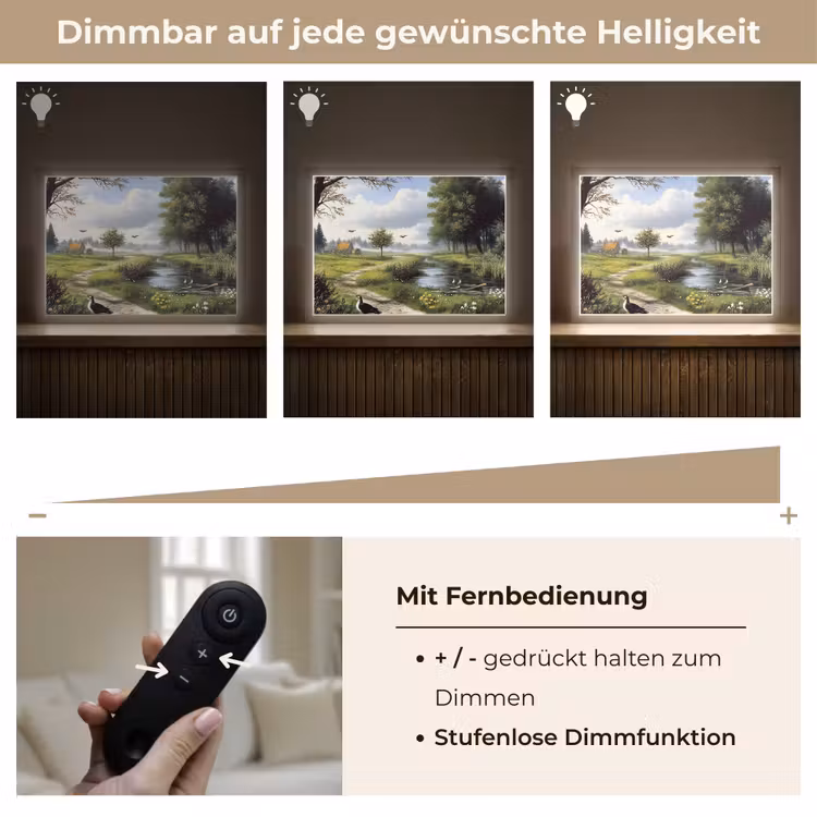 Zandpad - Groen landschap - Water Light Box met batterij (Wandlamp) middel -USP_dimbaarDE