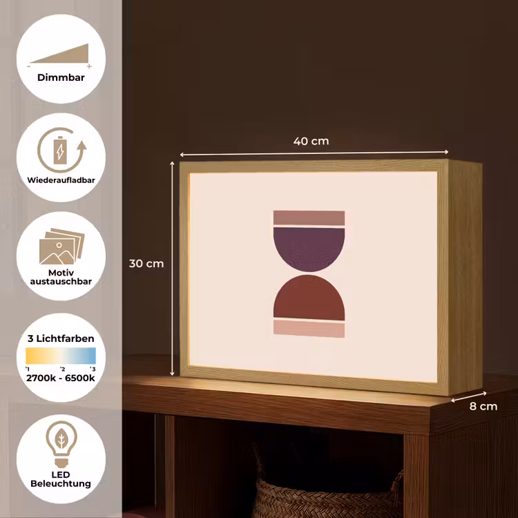 Zandloper - Symmetrisch - Rood - Paars Light Box met batterij (Wandlamp) middel -USP_websiteoverzichtDE