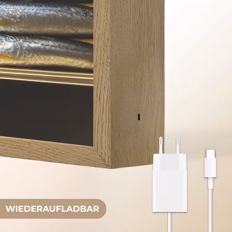 Sardines - Tekst - Vis - Blik Light Box met batterij (Wandlamp) middel -USP_websiteoplaadbaarDE