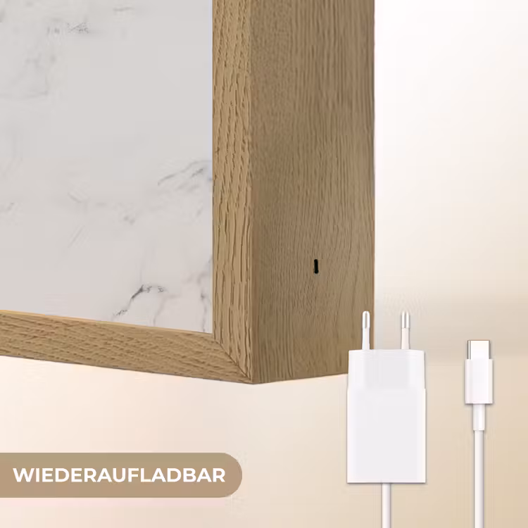 Schaakstuk - Koning - Zwart - Marmer Light Box met batterij (Wandlamp) middel -USP_websiteoplaadbaarDE