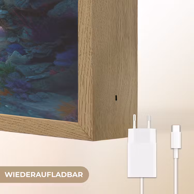Schip - Hout - Koraalriffen - Zonlicht Light Box met batterij (Wandlamp) middel -USP_websiteoplaadbaarDE