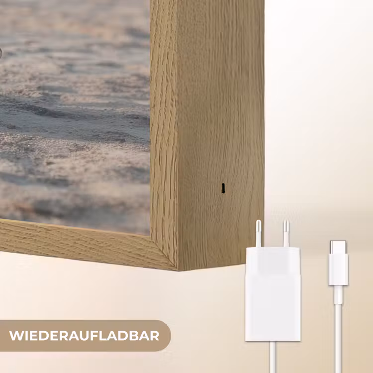 Scheepsstuur - Hout - Bruin - Zand Light Box met batterij (Wandlamp) middel -USP_websiteoplaadbaarDE