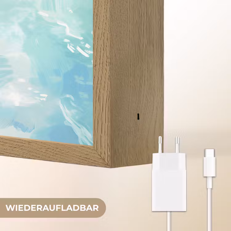 Schildpad - Zee - Blauw - Schittering Light Box met batterij (Wandlamp) middel -USP_websiteoplaadbaarDE