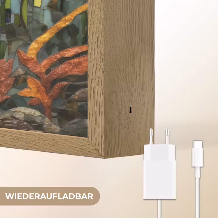Schildpad - Zeewier - Mozaïek Light Box met batterij (Wandlamp) middel -USP_websiteoplaadbaarDE