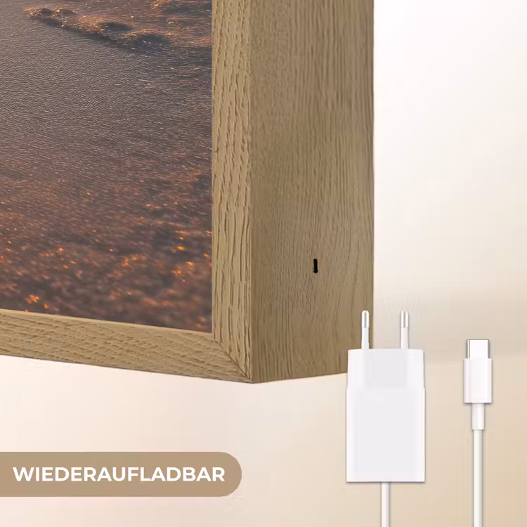 Schildpad - strand - Zonsondergang Light Box met batterij (Wandlamp) middel -USP_websiteoplaadbaarDE